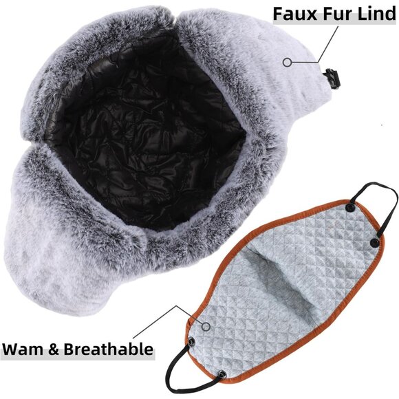 Water Repellent Trapper Hat for Men Women Winter Outdoor Cold Weather Gear - Picture 4 of 7